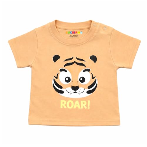 Image of Kuchipoo 100% Cotton Baby Boys & Girls Printed T-Shirt Combo | Soft & Breathable Half Sleeve Tee | Cute Animal Graphics | Pack of 4