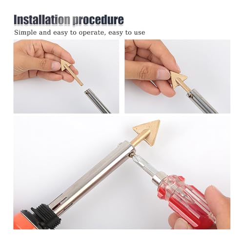 Image of 4Pcs Professional Plastic Welder Replacement Tips Copper Head Soldering Iron Tips for Leather Shoe Repairs Welder Accessories for Smooth Car Bumper Repair