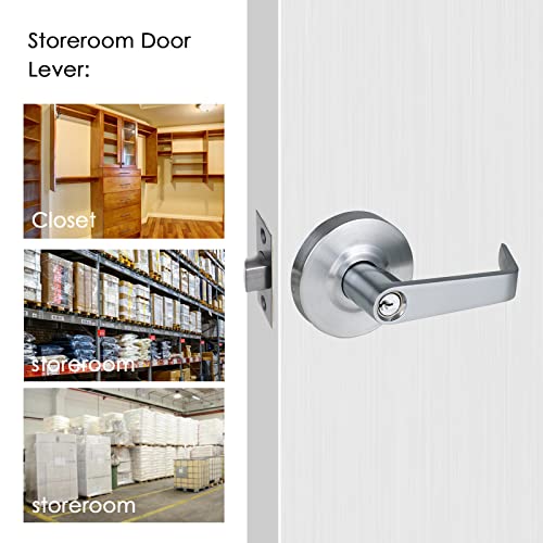 Hisafe 70Mm Latch Heavy Duty Keyed Storeroom Door Lever Grade 2 Commercial Door Handle, Ul 3 Hour Fire Rated & Ada Compliant, X-Hd-G2-St #TOP5
