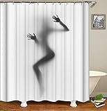 TJZ HOME Funny Woman Shower Curtains Fabric,Mysterious Women Shadow Nude Silhouette Decor Polyester Cloth Print Bathroom Curtains Include Hooks Set 72〃w by 72〃L (TP439)