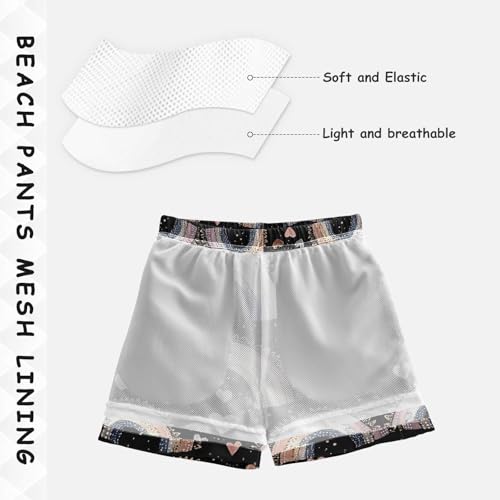 Pigsaly Boys Swim Trunks Rainbows Hearts Boys Board Shorts Swimsuit Swimwear Summer Bathing Suit S4