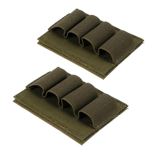 PBTMCD Paquete De 2 Soportes Tácticos Elásticos For Equipo – Bolsa Multiusos Camuflaje (4 Ranuras, 3.9'x2.95', Parte Trasera con Gancho Y Bucle)(Green)