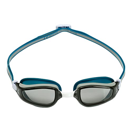 Aquasphere Fastlane - Gafas de natación para adultos, entrenamiento diario activo, sistema de correa patentado con puente nasal ajustable, unisex, lente ahumada, marco de gasolina/gasolina