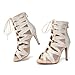 Women's Shiny Latin Jazz Dance Shoes Wedding High Heels Dance Shoes Skin 7CM R 42