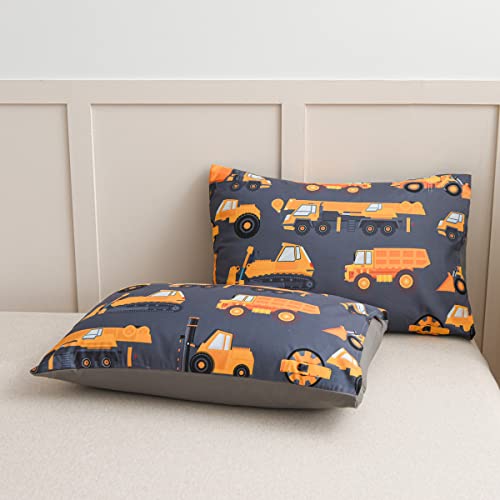 Ntbed Construction Truck Comforter Set For Boys Girls Kids Vehicles Excavator Cars Lightweight Microfiber Bedding Sets (Grey, Twin) #TOP6
