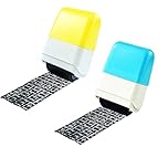 2Pcs Identity Protection Roller Stamps Identity Prevention Theft Stamp Wide Rolling Security Stamp for Privacy Protection, ID Blockout and Address Blocker (Yellow and Blue)