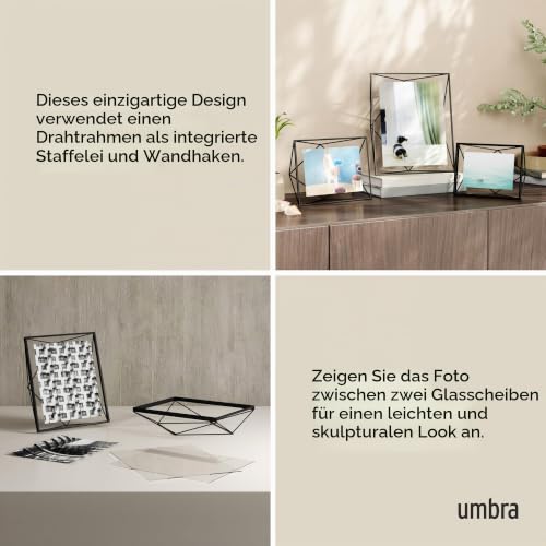 Umbra Prisma Bilderrahmen Glas Metall Schwebend, 20x25 cm, Schwarz – Ansicht 4