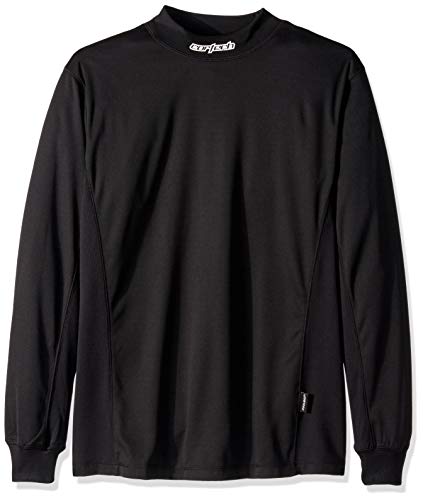 Cortech Journey Coolmax Mock Long-Sleeve Crew Neck Shirt Base Layer Men's Undergarment Snow Body Armor - Black / 3X-Large