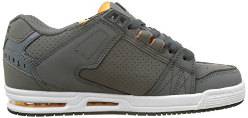 Image of Globe Men's Sabre Skateboarding Shoes, Grey Shadow Pewter Orange, 10.5
