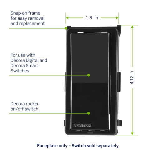 Image of Leviton Color Change Faceplate Only - Compatible with Decora Smart and Decora Digital Switches (Switch Not Included), DDKIT-SE, Black