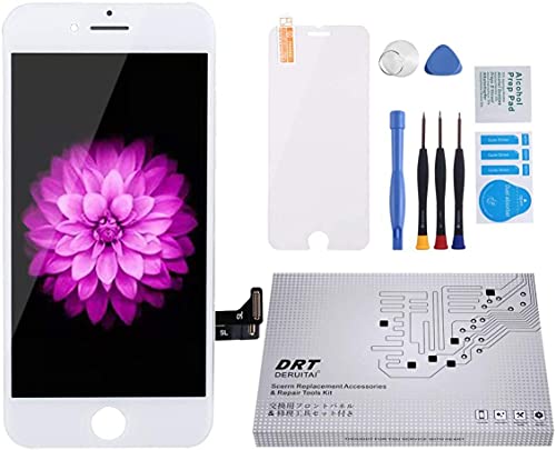 iPhone 8 Screen Replacement White LCD Display Touch Screen Digitizer Frame Assembly Full Set with Free Tools and DRT Professional Glass Screen Protector for iPhone 8 (4.7 inches) (8 White)