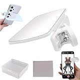 XPEX 1 PCS kamera-objektive,spiegeleffekt handy,Smartphone Kamera Spiegelreflexionsclip Mit Verstellbarem Handy Fotografie Zubehör Für Kreative Und Einzigartige Spiegel-Effekte(Weiß)