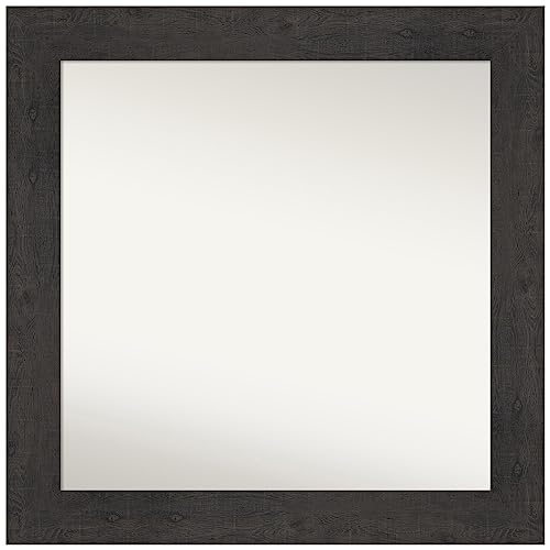 Amanti Art Brown Wall & Bathroom Mirror for Over Sink, 29x29 Small Mirror