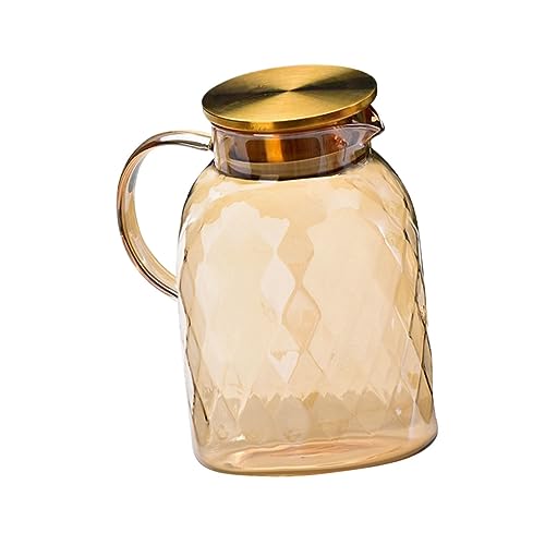 PEPLAYTAL Botella De Agua Fría Para La Noche De Acero Inoxidable Grande Para Bebidas Transparente Con Aislamiento Con Grifo Para Infusión Fría De Vidrio Color Marrón Claro