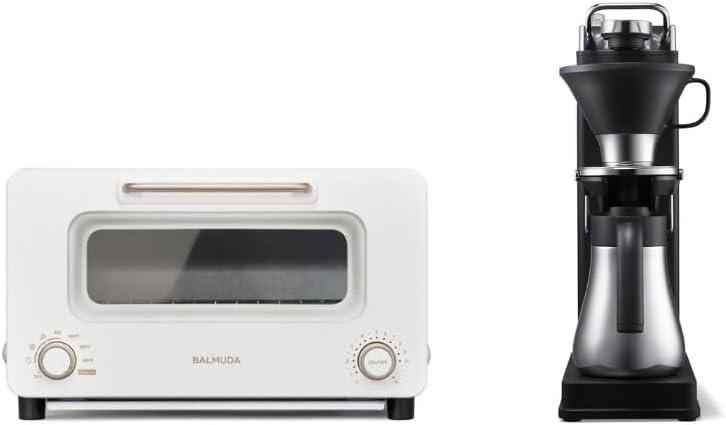 BALMUDA Combo Pack: The Toaster Pro Off-white & The Brew | Steam Oven Toaster & Automatic Pour Over Coffee Maker