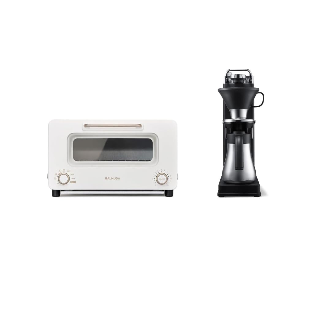 BALMUDA Combo Pack: The Toaster Pro Off-white & The Brew | Steam Oven Toaster & Automatic Pour Over Coffee Maker