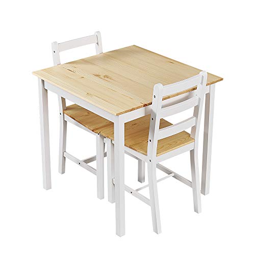Panana Wooden Dining Table Set With 2 Chairs in Choice of Colours Dining Room Furniture Set (Natural)