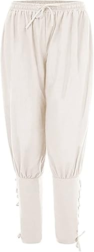 Miniatura 2 de Pantalones de hombre con banda de tobillo medievales, vikingos, navegadores, piratas, traje gótico renacentista