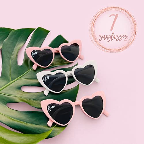 Bachelorette Party Sunglasses | Bachelorette Party Favors | Bridesmaid Gifts | Bridesmaid Boxes | Bridal Shower Favors | Bridal Shower Gift | Bachelorette Party Decorations Supplies (7 Pack Set)