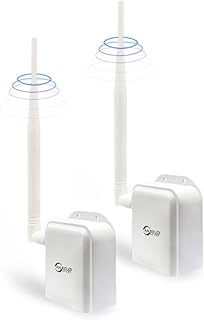 Wireless Bridge Point-to-Point Long Range Wireless Access with 20DBi High-Gain Antenna, 2.4G WiFi Bridge Repeater Supports 2600 feet Outdoor Transmission Distance, Air Ethernet Cable