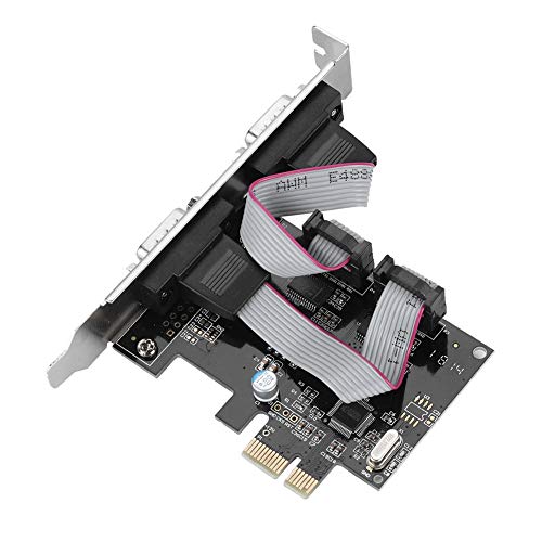 fosa 2.5G 250k/s PCI-E to RS232 2-Port Serial Port Card, PCI Expansion Card Controller Adapter Converter with Baffle for Windows/Linux/DOS/MAC