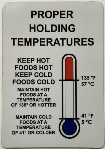 3 Set - Restaurant Fridge Proper Holding Temperature Safety Sign (Magnet, 3.5x5.5)