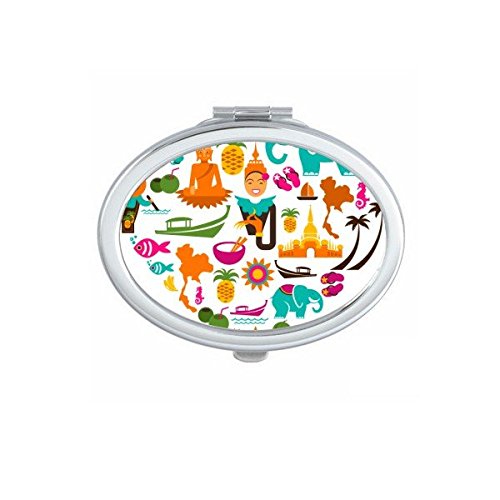 Miroir de poche compact ovale éléphant pour corriger son maquillage partout