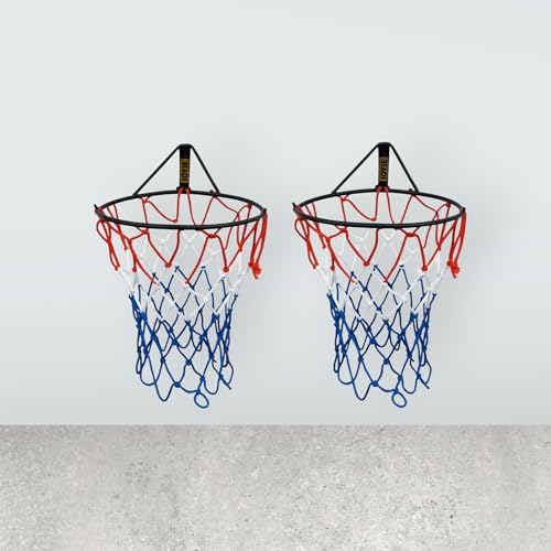 Image of Basketball Ring for Indoor & Outdoor Sports, Kids & Adult Shooting Practice Basketball (Three Color Net) (Pack of 2)