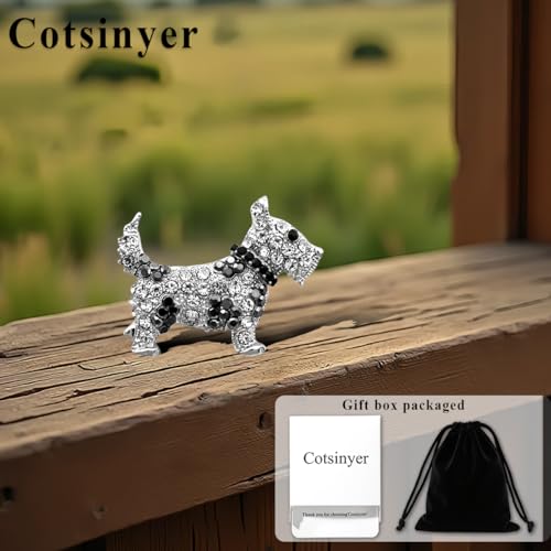 Image of Beagle Scottish Terrier West Highland White Terrier Cute Simulated Pearl Poodle Dog Brooch Pin Rhinestone Animal Lapel Collar Jewelry Accessories Brooch Pin for Women Westies, Scotties, Cairns, white Westie,Scottish Terriers