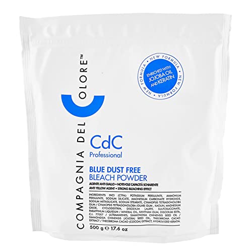 Compagnia del Colore, CdC Professional, Blue Dust Free Bleach Powder, Polvere Decolorante per Capelli, Anti-giallo, per Ottenere Mèches e Colpi di Sole, Formula a Base di Olio di Jojoba e Cheratina