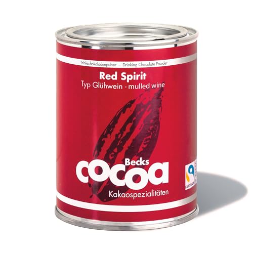 Becks cocoa™ Red Spirit Glühkakao – Winterliche Trinkschokolade mit Zimt, Orange & Kardamom – Fairtrade Kakaopulver – Ideal für Heiße Schokolade, 250 g