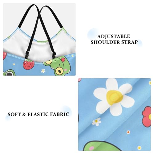 Image of Cartoon Frogs Girls One Piece Swimsuits Summer Quick Dry Beach Bathing Suit