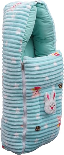 Image of VOIDROP Velvet Baby Sleeping Bag 3 in 1 for New Born Babies Baby Fur Material Portable Travelling Bed for Infants Premium QULAITY Baby Breastfeeding Bed Green