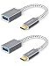 CableCreation USB-C to USB Adapter [2-Pack], 0.5ft USB-C to USB-A 3.0 Female Adapter OTG (on-the-go) Cable, Compatible with Macbook (Pro), Galaxy S10 S9 S8, Pixel 3 XL, Essential Phone etc. Space Gray