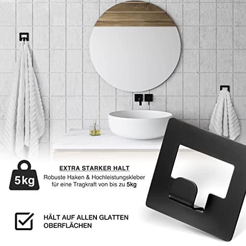 Klebehaken von VMbathrooms, 2 Stück in Schwarz, selbstklebend