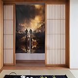 ChenGua Stoff-Türvorhang – Raumteiler, Feuerwehr, bekämpfende Feuer, Tapisserie, Paneel, Tür, Privatsphäre, Vorhang für Zuhause, Bistro, Dekoration