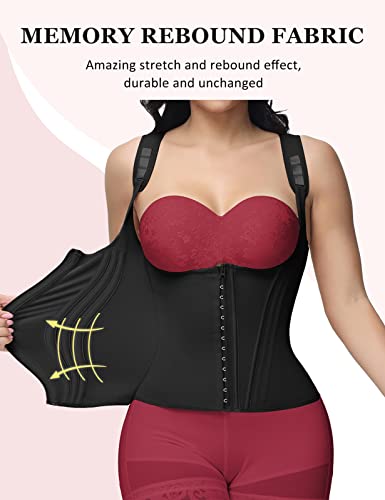 Shapshe Waist Trainer For Women, Tummy Control Sports Girdle, Workout Body Shaper With Adjustable Shoulder Strap Black #TOP3