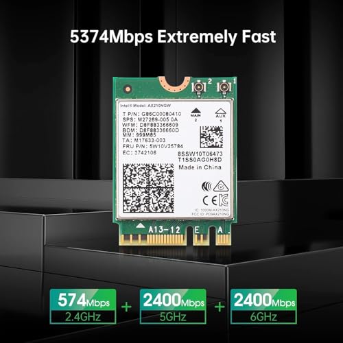 Image of AX 210 NGW Wireless Adapter Card for Desktop,Laptop | Bluetooth 5.3 Tri Band 5400Mbps Supports Windows 10 /11 (64bit) M.2 / NGFF