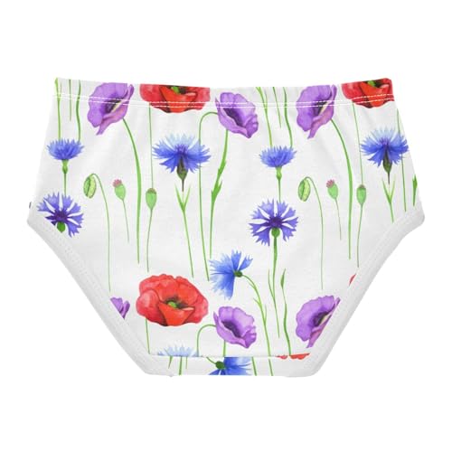 Girls Underwear Toddler 2t Cotton Cute Panties Girl Animals Briefs Kids Undies Spring Wildflowers Poppy2