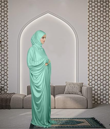 Image of Mehar Namazi Muslim Prayer Dress for Women |Modest Islamic Namaz Dress with Hijab | Soft Strechable Fabric Zunaira Farasha Namaz Outfit