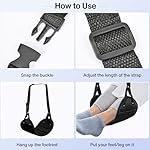 Airplane Travel Foot Hammock, Adjustable Footrest for Long Flight Trip, Travel Essentials to Relax Feet, Black - Image 3