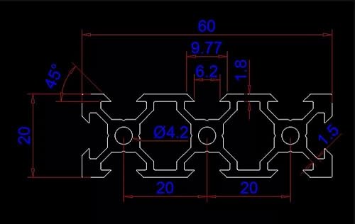 Miniatura 3 de LLBB - Extrusiones de aluminio de 3.937-55.118in, ranura modelo 2060 V, marco de extrusión de perfil de aluminio de 0.787 x 2.362in, para máquina de