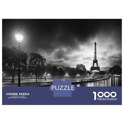 Rompecabezas para Adultos De 1000 Piezas Eiffel Tower at Night Rompecabezas para Adultos Juego Práctico Análisis Y Lógica Gran Regalo para Los Amantes De Los Juegos 52x38cm/1000pcs