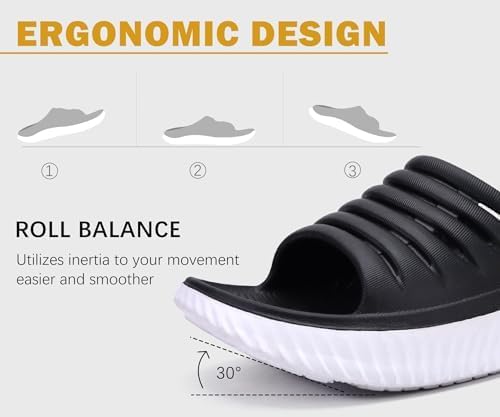 Image of KuaiLu Womens Recovery Sandals With Comfortable Plantar Fasciitis Support,Ladies Orthotic Open Toe Sport Slides Thick Cushion Reduces Stress on Feet,Joints & Back Post-Exercise