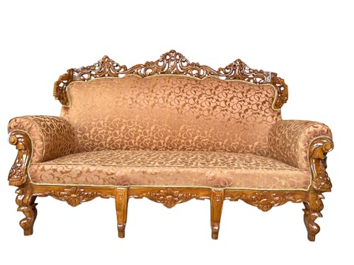 Image of Wooden Sofa Set Carving for Living Room (5 Seater Sofa @5)