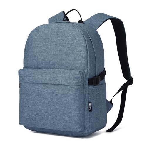 Kono Mochila Escolar Ligera de Gran Capacidad para Adolescente Hombre Mujer, Colegio Universidad Trabajo, Mochila Portátil 15,6'' Viaje Negocios Diario   Marino