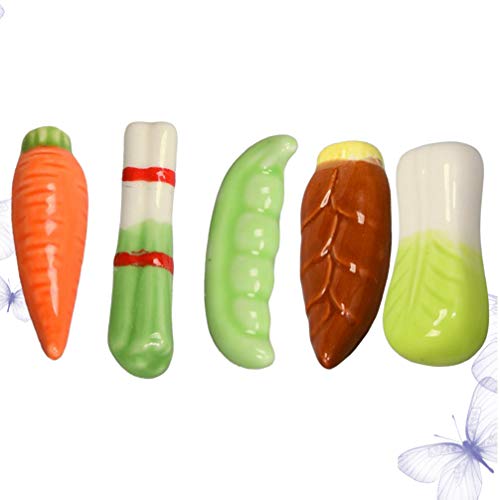 UPKOCH 5 peças, palitos de chocolate, descansos em forma de vegetais, suporte de garfo de cerâmica,