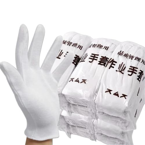 Guantes blancos para trabajadores de inspección textil suave de dedo completo 2