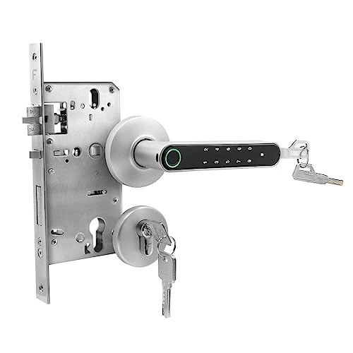 Fechadura com Biometria Bluetooth, Aplicativo, *Acesso Remoto, Aço Escovado, FBE01GR, Fortezza