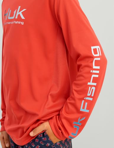 Image of HUK Boys Pursuit Solid Long Sleeve Shirt, Fishing Shirt for Kids